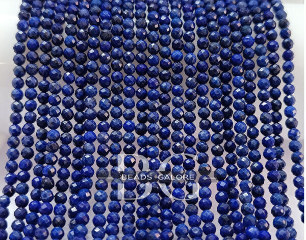 3mm Lapis Beads, Natural Lapis Lazuli Faceted Beads AAA+ Quality, Lapis Lazuli Faceted Round Beads 13 inch Strand