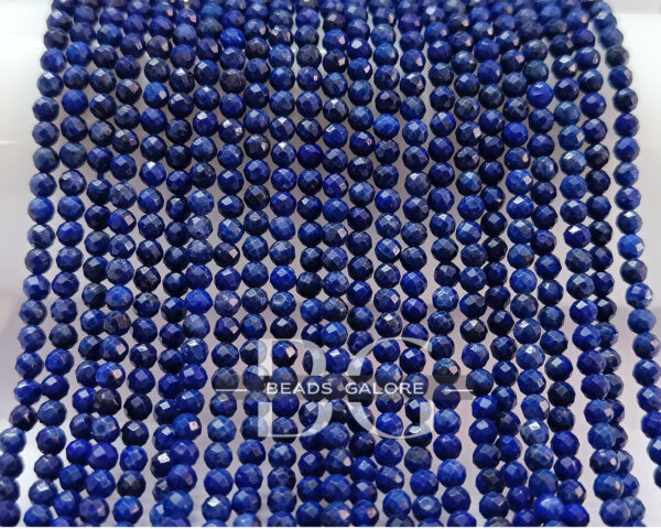 3mm Lapis Beads, Natural Lapis Lazuli Faceted Beads AAA+ Quality, Lapis Lazuli Faceted Round Beads 13 inch Strand - Image 2