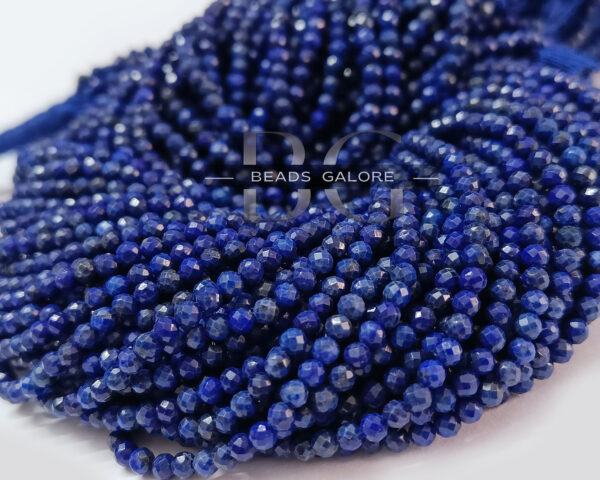 3mm Lapis Beads, Natural Lapis Lazuli Faceted Beads AAA+ Quality, Lapis Lazuli Faceted Round Beads 13 inch Strand - Image 4