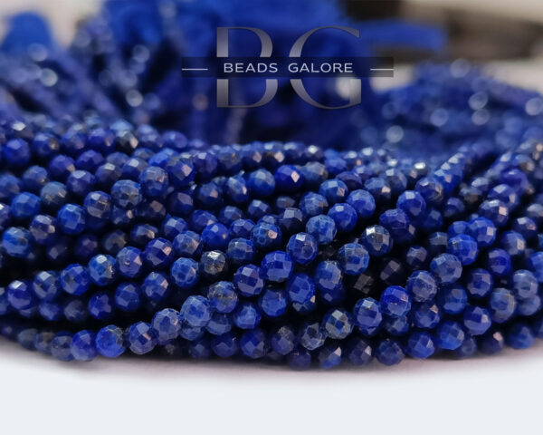 3mm Lapis Beads, Natural Lapis Lazuli Faceted Beads AAA+ Quality, Lapis Lazuli Faceted Round Beads 13 inch Strand - Image 5