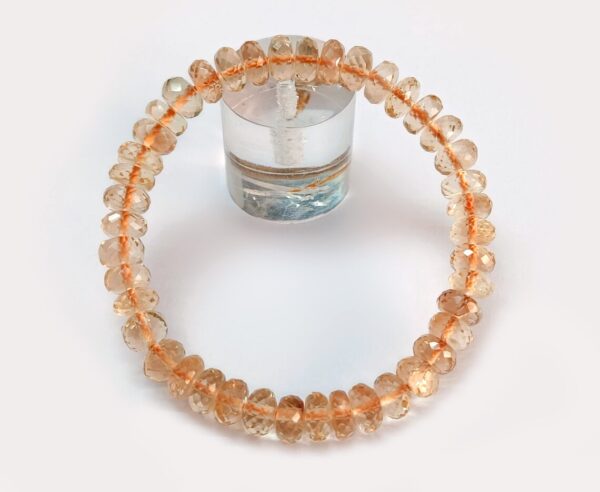 Natural Oregon Sunstone Bracelet, Sunstone Beaded Bracelet, Faceted Beads Bracelet 7.5MM, Sunstone Stretch Bracelet