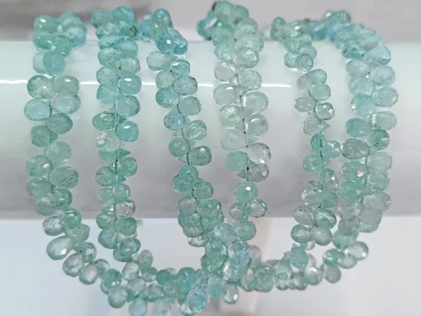 Aquamarine Faceted Teardrops Beads, Natural Aquamarine Briolette, Light Blue Aquamarine gemstone, 8.5 inch Strand For Jewelry Making,