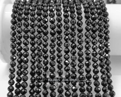 4mm Black Spinel Faceted Beads, Natural Black Spinel Beads AAA+ Quality, Black Spinel Faceted Round Beads 13 inch Strand - Image 4
