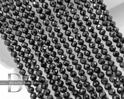 4mm Black Spinel Faceted Beads, Natural Black Spinel Beads AAA+ Quality, Black Spinel Faceted Round Beads 13 inch Strand - Image 5