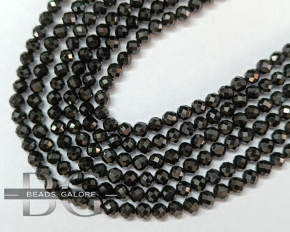 4mm Black Spinel Faceted Beads, Natural Black Spinel Beads AAA+ Quality, Black Spinel Faceted Round Beads 13 inch Strand - Image 6
