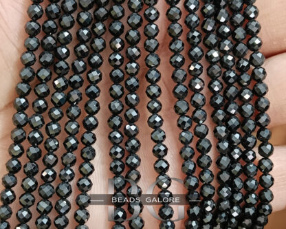 4mm Black Spinel Faceted Beads, Natural Black Spinel Beads AAA+ Quality, Black Spinel Faceted Round Beads 13 inch Strand - Image 3