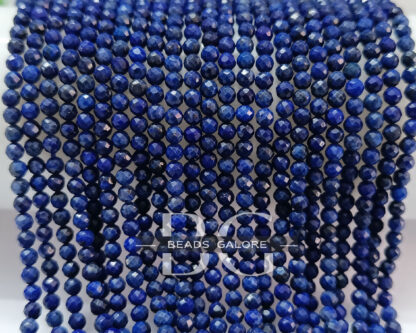 3mm Lapis Beads, Natural Lapis Lazuli Faceted Beads AAA+ Quality, Lapis Lazuli Faceted Round Beads 13 inch Strand - Image 3
