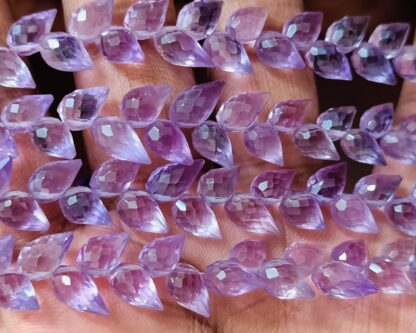 Amethyst Diagonal Drill Faceted Teardrop Briolette, Amethyst briolette necklace, Amethyst Flower Buds Beads, Amethyst Drops Beads
