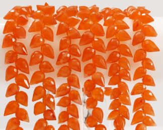 Carnelian Diagonal Drill Faceted Teardrop Briolette, Natural Carnelian Beads, CarnelianFlower Buds Beads, Carnelian Drops