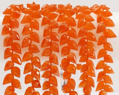 Carnelian Diagonal Drill Faceted Teardrop Briolette, Natural Carnelian Beads, CarnelianFlower Buds Beads, Carnelian Drops