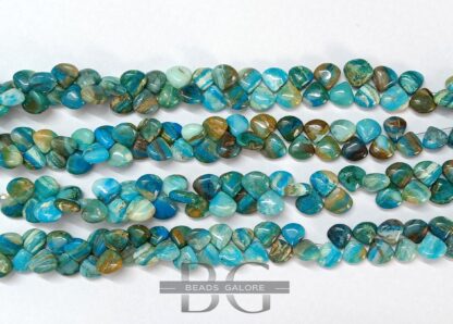 Peru Opal Heart shape Beads ,Smooth Peruvian Opal Gemstone Beads ,Peru Opal, Andean Opal Hearts , jewelry supplies  8.5 inches Strand