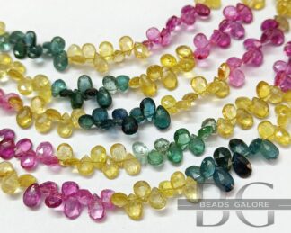 Tourmaline pear shape beads 4x6 mm, Mix Tourmaline Briolette, Yellow Tourmaline, Pink Tourmaline, Blue Tourmaline, Green Tourmaline