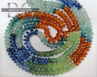 Kyanite Plain Roundel Beads, Multi Kyanite Smooth Rondelle Bead, Blue Kyanite, Orange Kyanite, Mint Kyanite, Green Kyanite- 16 inch Strand