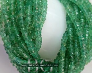 Emerald Faceted Rondelle Beads, Natural Emerald Beads, Genuine Emerald Beads 7 inch Strands For Jewelry Making.