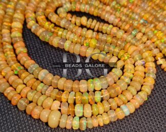 Ethiopian Opal Smooth Roundel Beads, Opal beads, Opal Plain Roundel Beads 16inch Strand