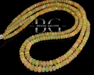 Ethiopian Opal Faceted Rondelle Beads, Opal beads, Opal Roundel Beads 16inch Strand