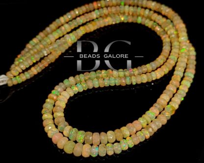 Ethiopian Opal Faceted Rondelle Beads, Opal beads, Opal Roundel Beads 16inch Strand