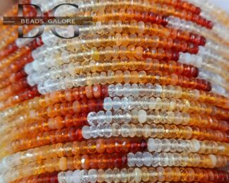 Fire Opal Beads, Natural Fire Opal Faceted Rondelles Beads, Mexican Fire Opal Beads Shaded 3.50mm 16inch Strand.
