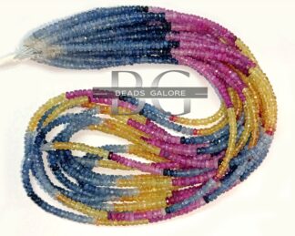 Multi Sapphire Faceted Rondelle Beads, Sapphire Faceted Beads Graduated colors, AA+ Quality Sapphire Beads 16inch Strands