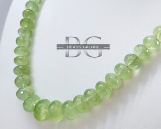 Prehnite Necklace, Prehnite Rondelle Beaded Necklace, Statement necklace Gift For Her, Summer Sale