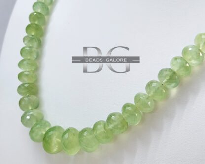 Prehnite Necklace, Prehnite Rondelle Beaded Necklace, Statement necklace Gift For Her, Summer Sale
