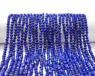 Lapis Faceted Beads 2.20mm, Natural Lapis Lazuli Round Beads AAA+ Quality 13 inch Strand For Jewelry Making