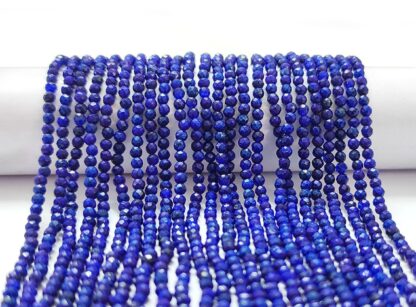 Lapis Faceted Beads 2.20mm, Natural Lapis Lazuli Round Beads AAA+ Quality 13 inch Strand For Jewelry Making