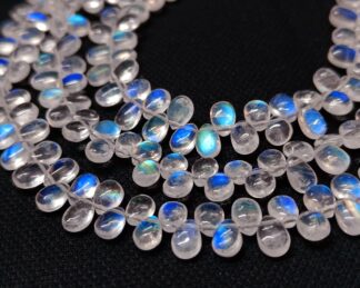 Rainbow Moonstone Smooth Pear Shape Beads, Rainbow Moonstone Beads, AAA Rainbow Pears Shape With Blue Flash. Christmas sale