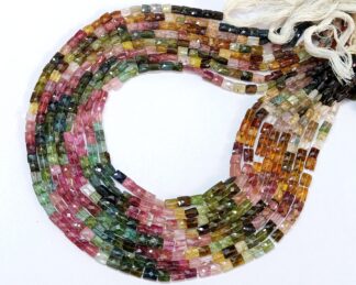 Multi Tourmaline Square Shape faceted beads 4.5 x 5.5MM, Natural Tourmaline Faceted Square GOOD Quality Jewelry Making Beads.