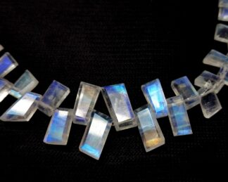 White Rainbow Moonstone Rectangle Shape Beads, Blue Moonstone Beads, Rainbow Moonstone Beads