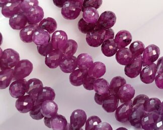 Star Ruby Gemstone Faceted Tear Drops Beads, Star Ruby briolette, For Jewelry Making Necklace Making.