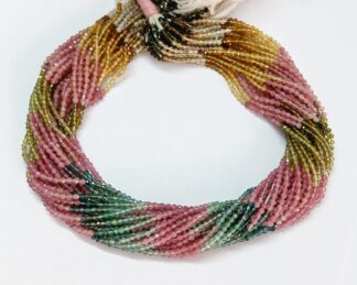 Multi Tourmaline Faceted Rondelle Beads 2.20MM, Natural Multi Tourmaline Beads 13" Strand, Super Fine Color, Cutting & Polished, Minimalist