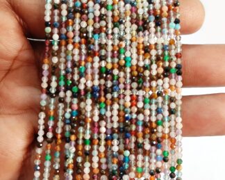 Multi Gemstone Beads Faceted Roundel Beads 2.00-2.20mm, Multi Stone Beads, Mix Stone Rondelle Beads, Tiny mix Gemstone Beads.