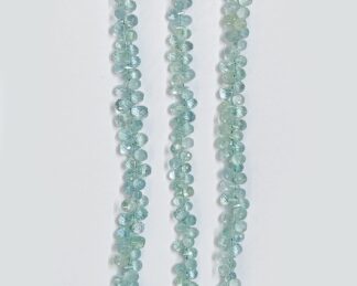 Aquamarine Faceted Teardrops Beads, Natural Aquamarine Briolette, Light Blue Aquamarine gemstone, 8.5 inch Strand For Jewelry Making,