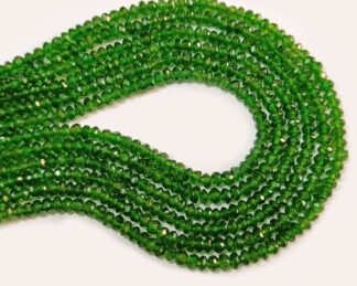 Natural Chrome Diopside Faceted Rondelle Beads, Chrome Diopside Beads, Chrome Diopside Beads For Jewelry Making.