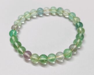 Fluorite Bracelet, Smooth Round Beaded Bracelet 8MM, Fluorite Natural Stone Stretch Bracelet- Healing Crystal-Spiritual Protection Chakra