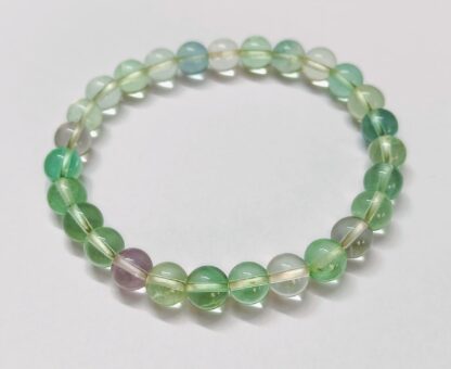 Fluorite Bracelet, Smooth Round Beaded Bracelet 8MM, Fluorite Natural Stone Stretch Bracelet- Healing Crystal-Spiritual Protection Chakra
