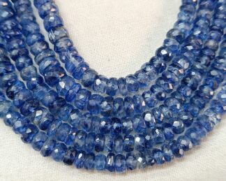 Natural Kyanite Beads, Faceted Rondelle Gemstone Beads, Blue Kyanite Beads, Kyanite Rondelle Beads, Kyanite Beads, Kyanite Crystal