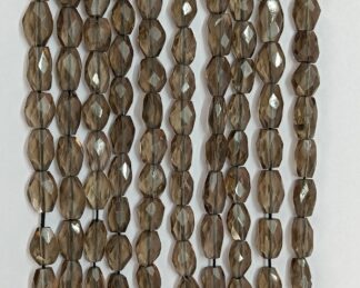 Smoky Quartz Faceted Oval Beads, Smoky Crystal Oval Beads, Smoky Quazrt Faceted Beads 14" Strand, Transparent Smoky quartz