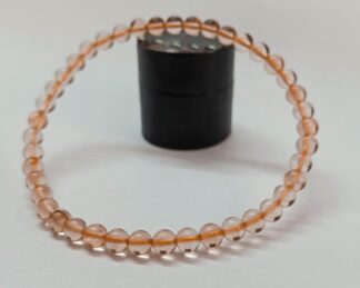 Natural Oregon Sunstone Bracelet, Smooth Sunstone Round Beaded Bracelet 6.50MM, Sunstone Stretch Bracelet