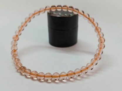 Natural Oregon Sunstone Bracelet, Smooth Sunstone Round Beaded Bracelet 6.50MM, Sunstone Stretch Bracelet