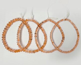 Natural Oregon Sunstone Bracelet, Smooth Sunstone Rondelle Beaded Bracelet, Sunstone Stretch Bracelet