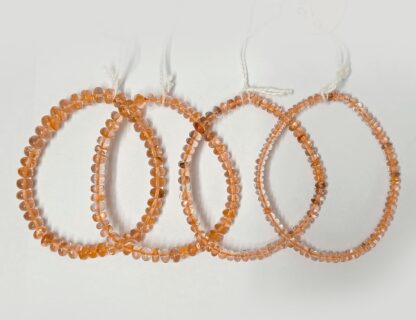 Natural Oregon Sunstone Bracelet, Smooth Sunstone Rondelle Beaded Bracelet, Sunstone Stretch Bracelet