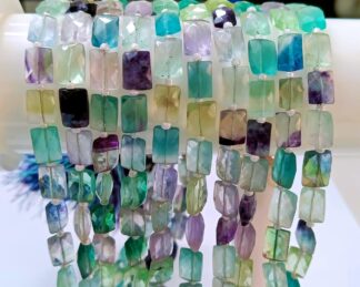 Fluorite rectangle briolette beads, Fluorite Chiklate Beads, Fluorite faceted Fancy Shape Rectangular Shape Beads for jewelry.