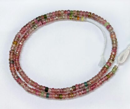 Bio Tourmaline beads faceted Rondelle, Natural Tourmaline Beads Size 2.70 to 3.50 MM Approx. 13 inch Strand, Tourmaline Jewelry