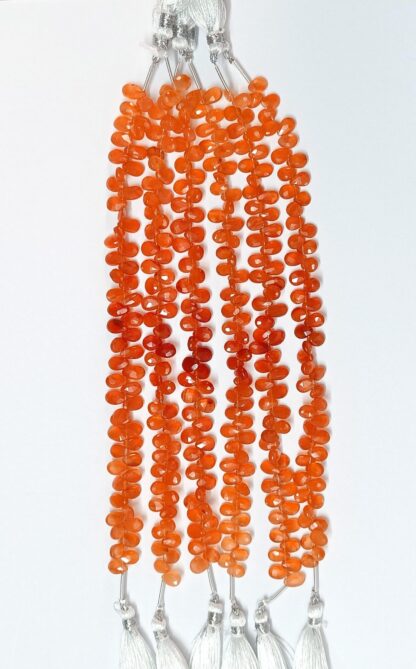 Carnelian Beads Faceted Pears Shape Briolette, Natural Carnelian Beads, Carnelian Pear shape Beads, Carnelian Briolette