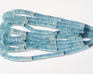 Aquamarine Smooth Tyre Shape Beads, Natural Aquamarine Gemstone Roundel Heishi Beads.