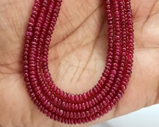 Ruby Longido Faceted Rondelle Beads, Ruby Faceted Gemstone Roundel Beads 2.5 to 3.5MM. July Birth Stone Necklace Beads